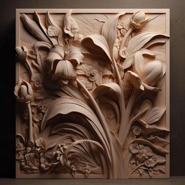 Patterns and decorations stl iris van 4 3d model